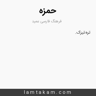 معنی حمزه - فرهنگ فارسی عمید